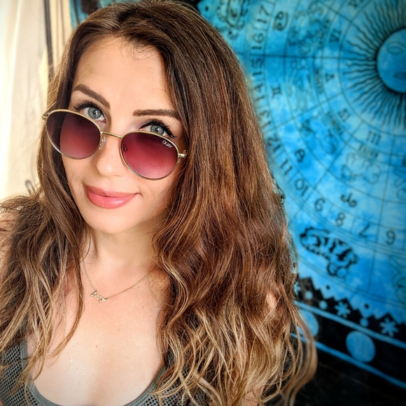 Quay crazy love purple gold metal round aviator - Picture 3 of 8